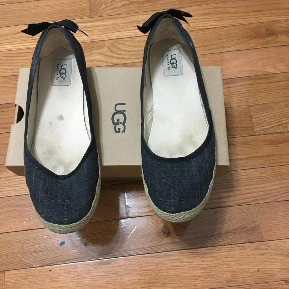 UGG Black Espadrille Shoes with Classic Design